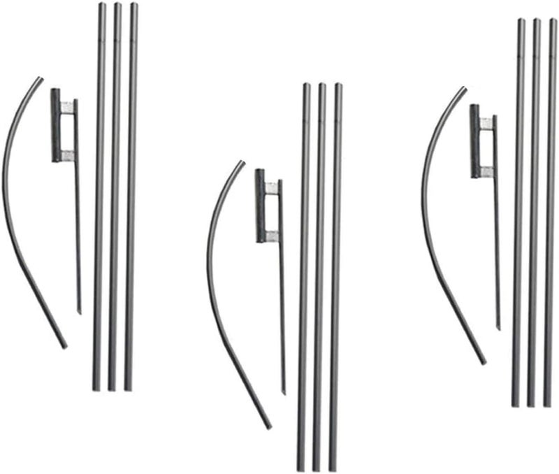 FFN 14ft Swooper Flutter Flag Hardware. Three 4-Piece Telescopic Flagpole Pole Kits with Ground Stakes (Black Clips Included). Banner Flag Sign Hardware - Image 2