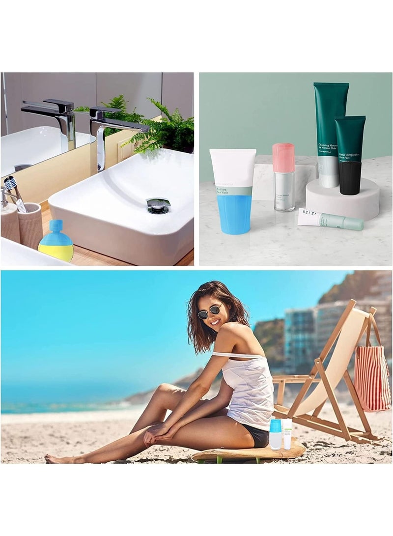 Bukela Elastic Sleeves for Travel, 8 Pack Silicone Covers for Bottles Travel, Reusable Accessory for Travel Toiletries Bag, Travel Essentials, Elastic Sleeves Toiletry covers for Leak Proofing - Image 4