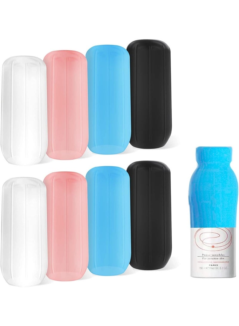 Bukela Elastic Sleeves for Travel, 8 Pack Silicone Covers for Bottles Travel, Reusable Accessory for Travel Toiletries Bag, Travel Essentials, Elastic Sleeves Toiletry covers for Leak Proofing - Image 1