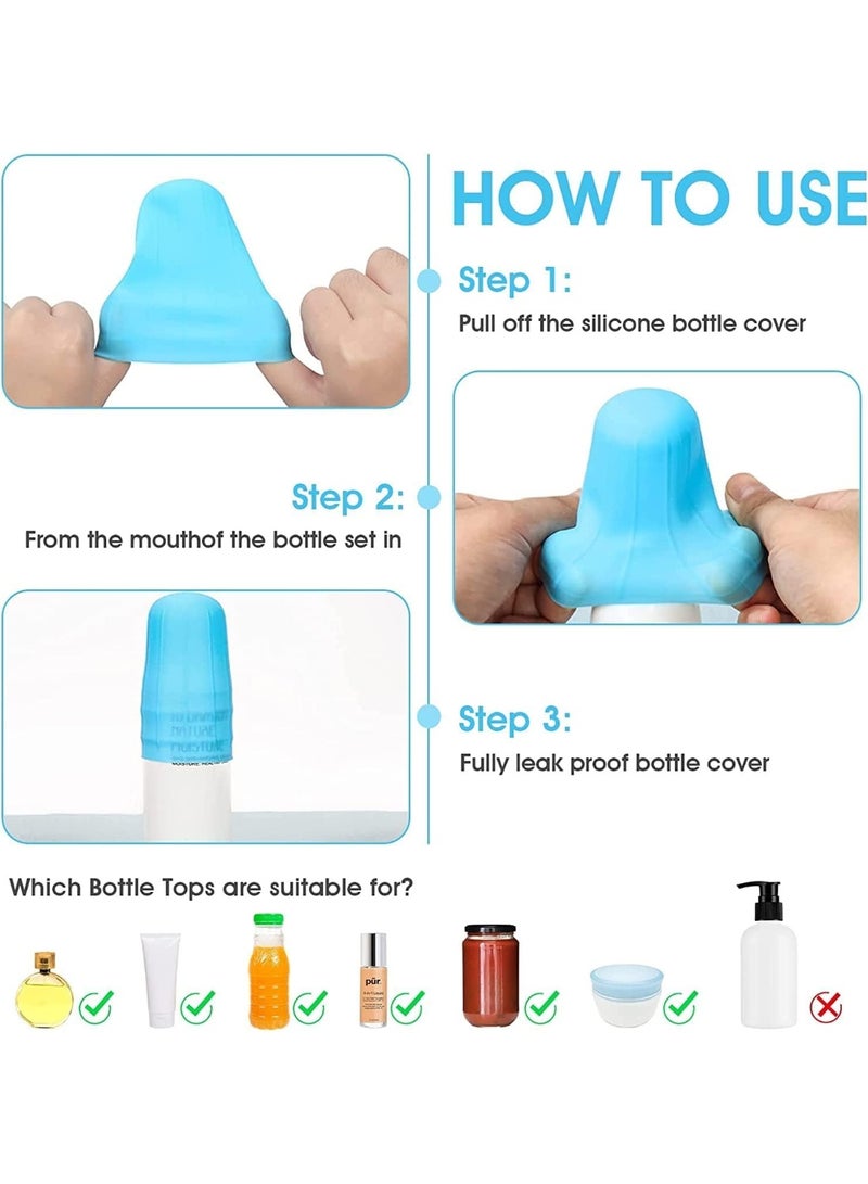 Bukela Elastic Sleeves for Travel, 8 Pack Silicone Covers for Bottles Travel, Reusable Accessory for Travel Toiletries Bag, Travel Essentials, Elastic Sleeves Toiletry covers for Leak Proofing - Image 2