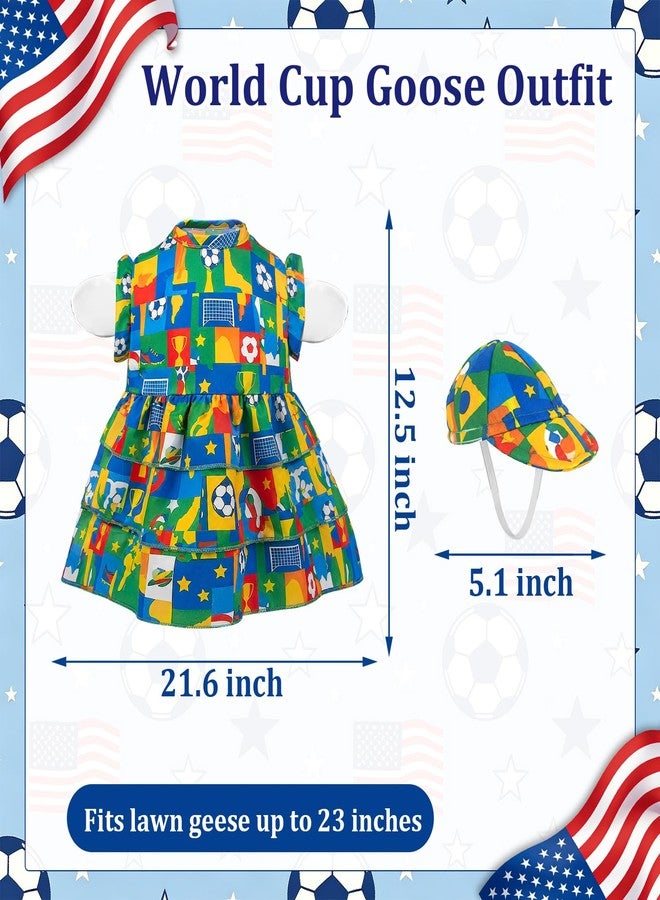 Lixintray 2026 World Cup Porch Goose Outfits, Soccer Fan Goose Outfit Set with Hat for 17-23 inch Goose Statues, Sports Game Day Goose Clothes for Outdoor Garden Lawn Patio Yard - Image 3