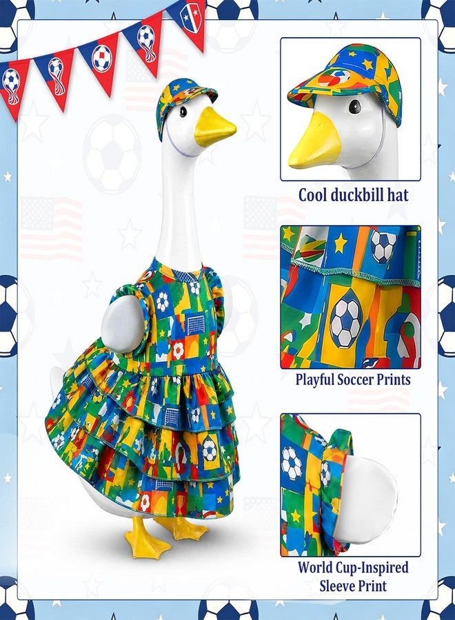 Lixintray 2026 World Cup Porch Goose Outfits, Soccer Fan Goose Outfit Set with Hat for 17-23 inch Goose Statues, Sports Game Day Goose Clothes for Outdoor Garden Lawn Patio Yard - Image 4