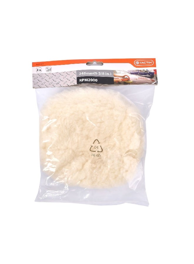 Tactix 2-Piece Soft Wool Material Polishing Caps 240 mm 446865 - Image 1