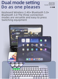 EXPGlobal Wireless Bluetooth keyboard, Cute Mini 84-key Compact Keyboard, Dual mode 2.4GHz wireless connect, Green  - Image 2