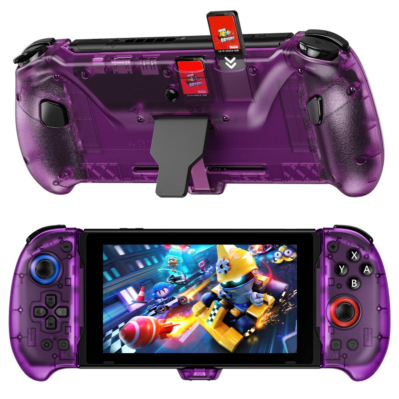 NexiGo Hall Effect Gripcon with Kickstand and HDMI Out for TV Docking Hall Sensing Joystick for SwitchSwitch OLED Handheld Mode 4K1080P Supported HDMI and USB 30 Port Purple - Image 2