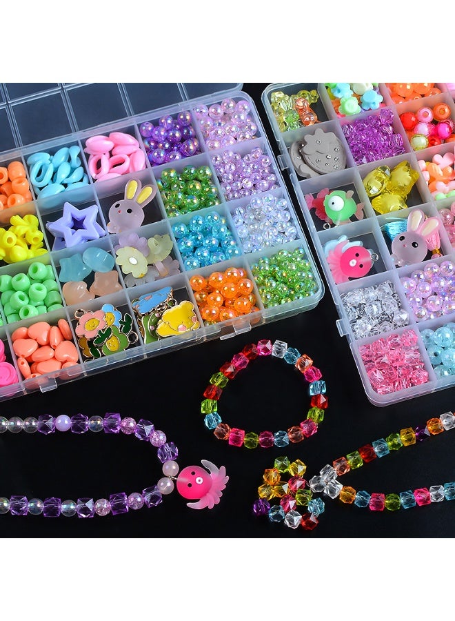 Capstro 24 Grid Acrylic Jewelry Making Kit – Colorful Bead Box with Bright Charms, Strings & Tools for DIY Bracelets & Crafts – Creative Jewelry Gift for Kids Ages 7–14 - Image 2