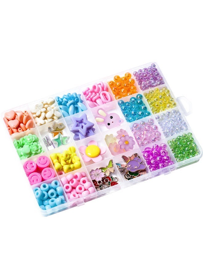 Capstro 24 Grid Acrylic Jewelry Making Kit – Colorful Bead Box with Bright Charms, Strings & Tools for DIY Bracelets & Crafts – Creative Jewelry Gift for Kids Ages 7–14 - Image 5