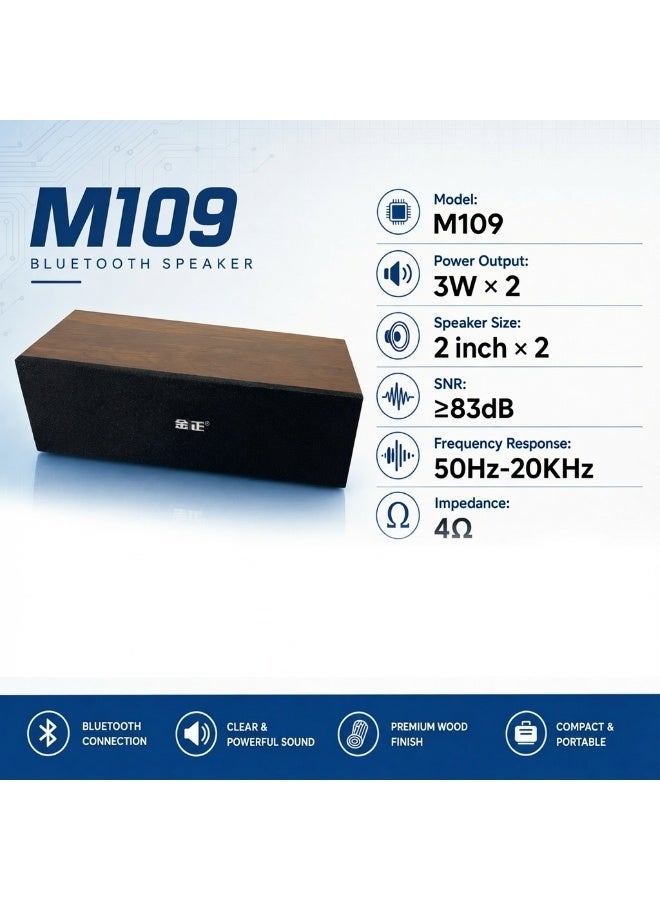 مكبر صوت مكتبي M109 يعمل عبر USB، مزود بمكبري صوت ونظام صوتي محمول وشاشة رقمية. - Image 3