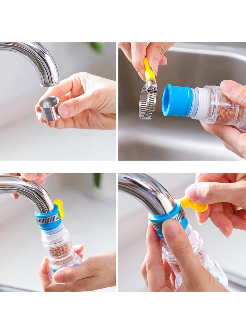 FEND 360 Degree Rotating Water Faucet Aerator Splash Proof Filter Anti Splash Expandable Head Nozzle Bathroom Tap Adjustable Sprinkler Blue - Image 3