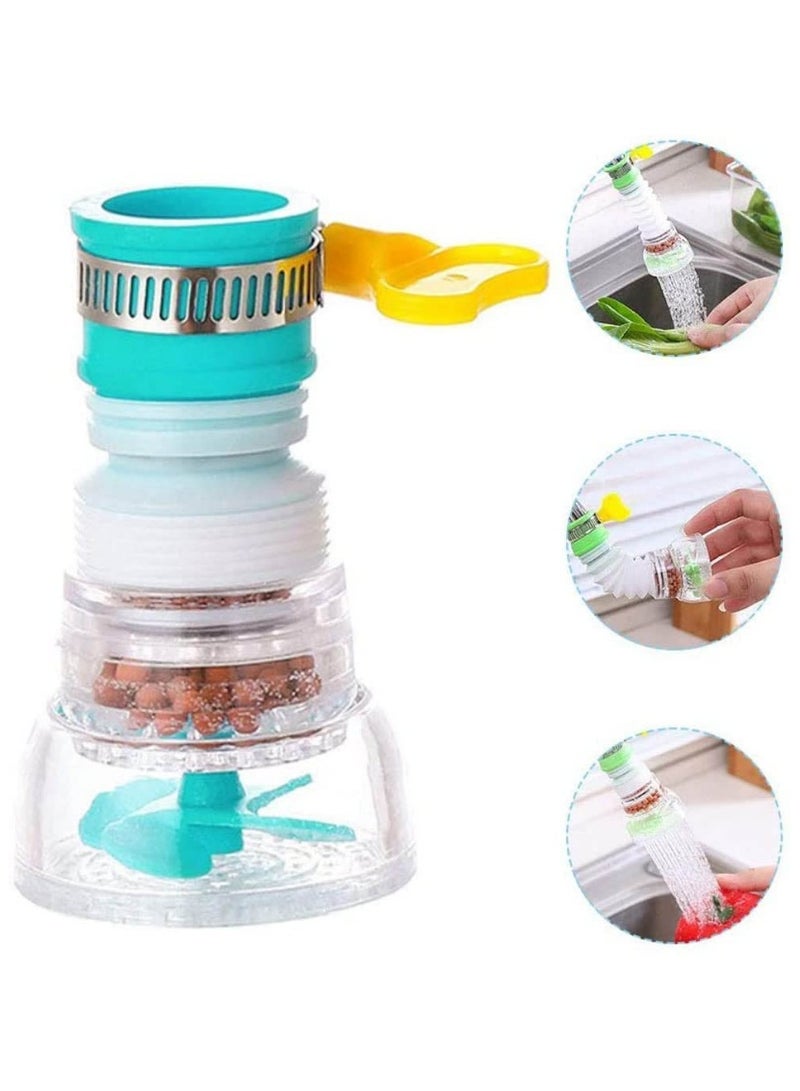 FEND 360 Degree Rotating Water Faucet Aerator Splash Proof Filter Anti Splash Expandable Head Nozzle Bathroom Tap Adjustable Sprinkler Blue - Image 4