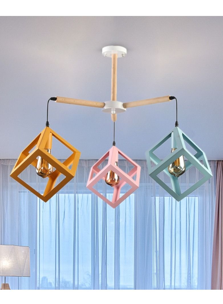 El Rawda Lighting Bura Ceiling Lamp | modern decorative LED E27 pendant light ceiling lamp hanging | suitable for any room | Color: Multicolor | Size: 60x75 cm - Image 2