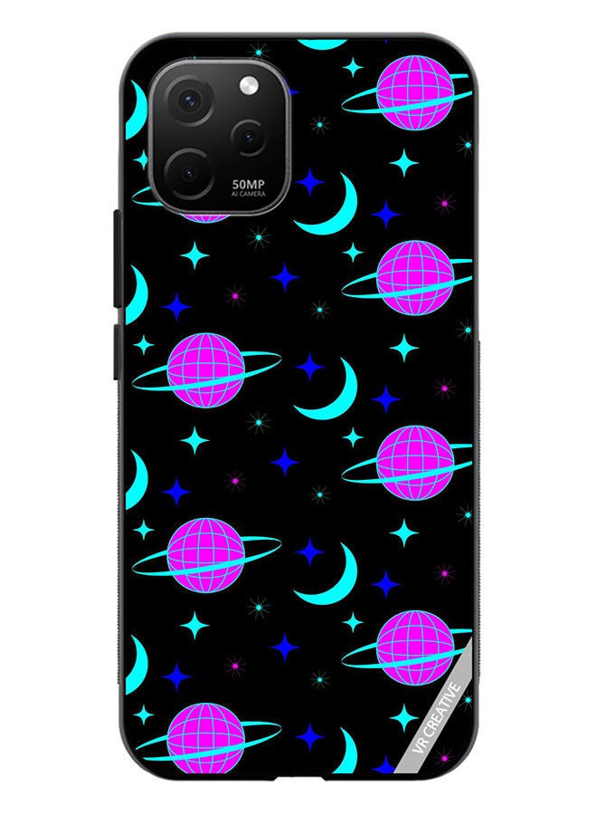 VR CREATIVE Protective Case Cover For Huawei Nova Y61 Pattern On Black Design Multicolour - Image 1