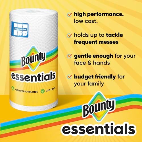 Bounty Essentials SelectASize Paper Towels 6 Double Rolls White 108 Sheets Per Roll - Image 3