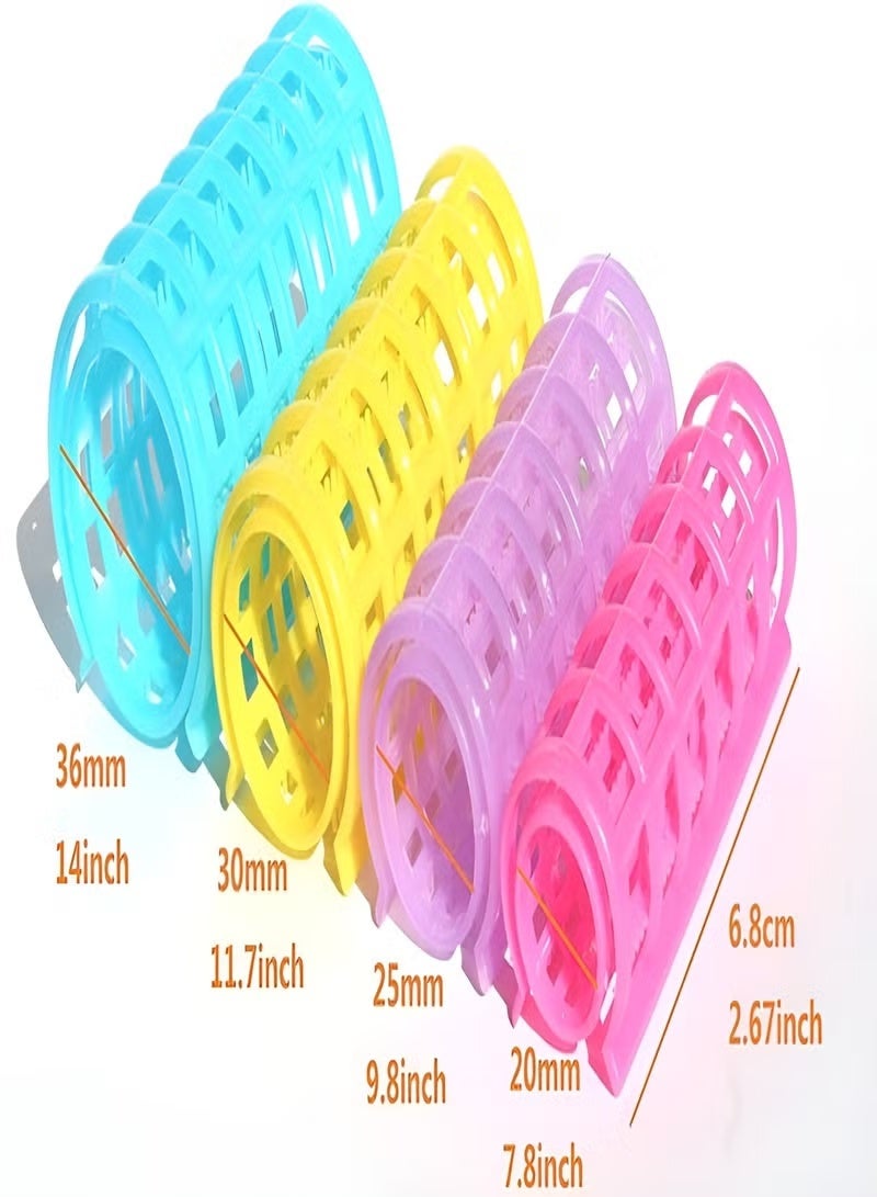 Generic Easy Install Plastic Hair Rollers for Girls and Women, Heatless Curling Hair Rollers, Plastic 2-Pin Hair Rollers for Twisting and Styling Hair (4 Pieces in 4 Different Sizes) to Fit All Hair Types, Multi-Color  - Image 5