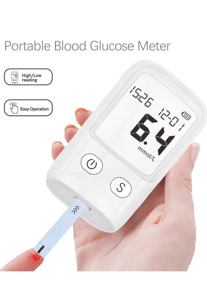 Monitor, DMG 25 Blood Glucose Meter Test Strips, Fully Automatic Portable Blood Glucose Monitoring System, Diabetes Test Kit, Coding-free Meter, Large Display