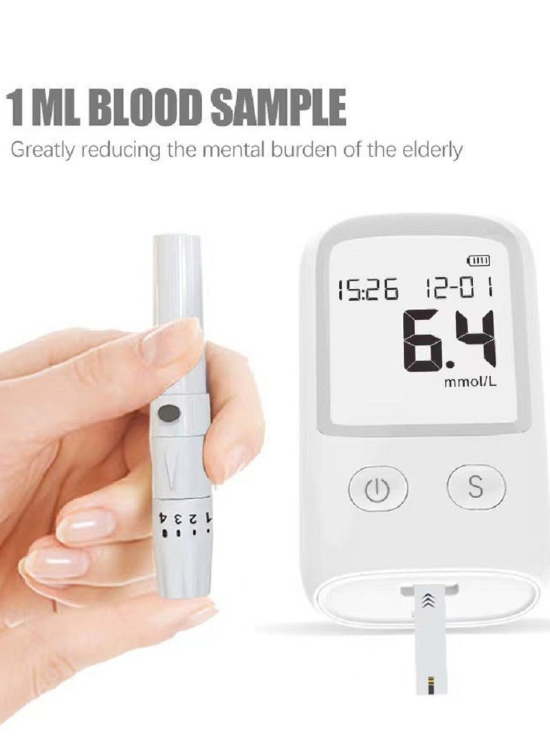 Monitor, DMG 25 Blood Glucose Meter Test Strips, Fully Automatic Portable Blood Glucose Monitoring System, Diabetes Test Kit, Coding-free Meter, Large Display