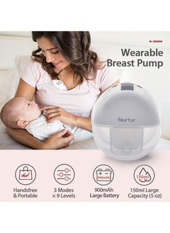 Nurtur Hands Free Wearable Portable Electric Breast Pump, 150ML, 1 Piece  - Image 3