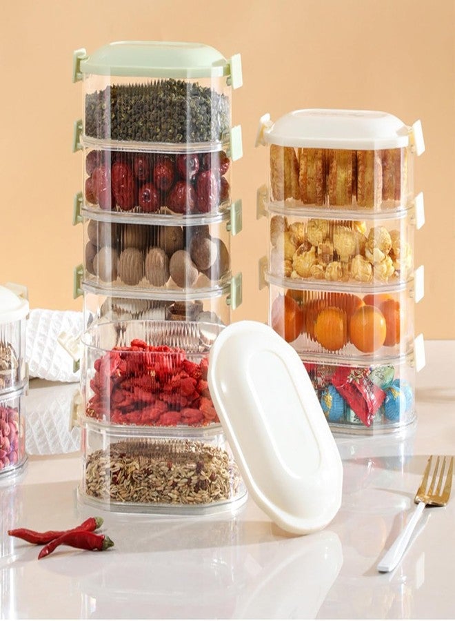 BSITFOW 4 layer food storage container, airtight food storage condiment container with lid, leak proof plastic food storage box, stackable kitchen condiment jars (1 pcs)(White) - Image 5