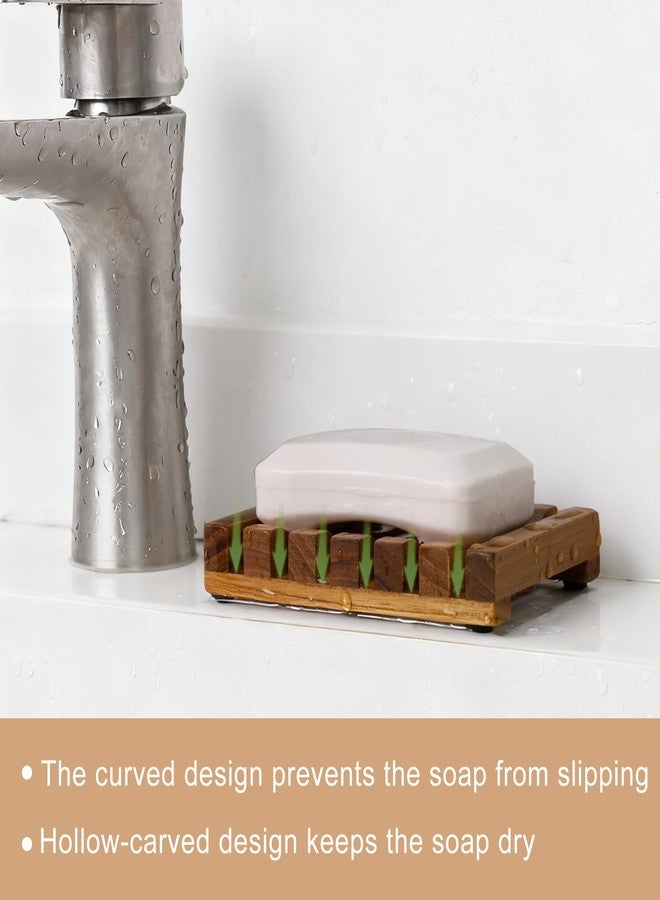 HTB Slotted Bar Soap Holder Teak Wood by HTB, Kitchen Wooden Sponge Holder, Self Draining Soap Dish for Shower, Sink, Bathroom, Bathtub, RV - Image 5