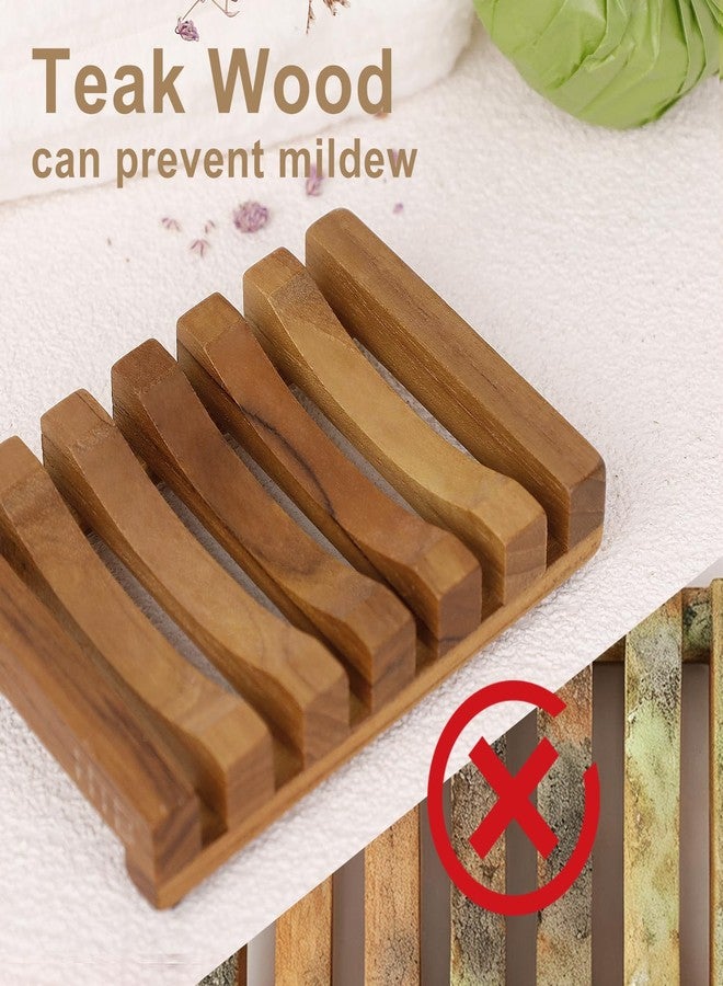 HTB Slotted Bar Soap Holder Teak Wood by HTB, Kitchen Wooden Sponge Holder, Self Draining Soap Dish for Shower, Sink, Bathroom, Bathtub, RV - Image 3