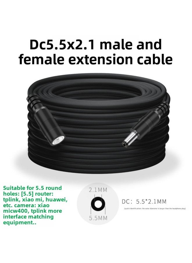 Tplink Router Power Cord Monitor Home Camera Dc Extension Cord 12v Male And Female 5521 Camera Head A-Color:Black●Dc5.5 Male And Female Extension Cable *measure The Round Hole Size Before Shooting -10m  - Image 1