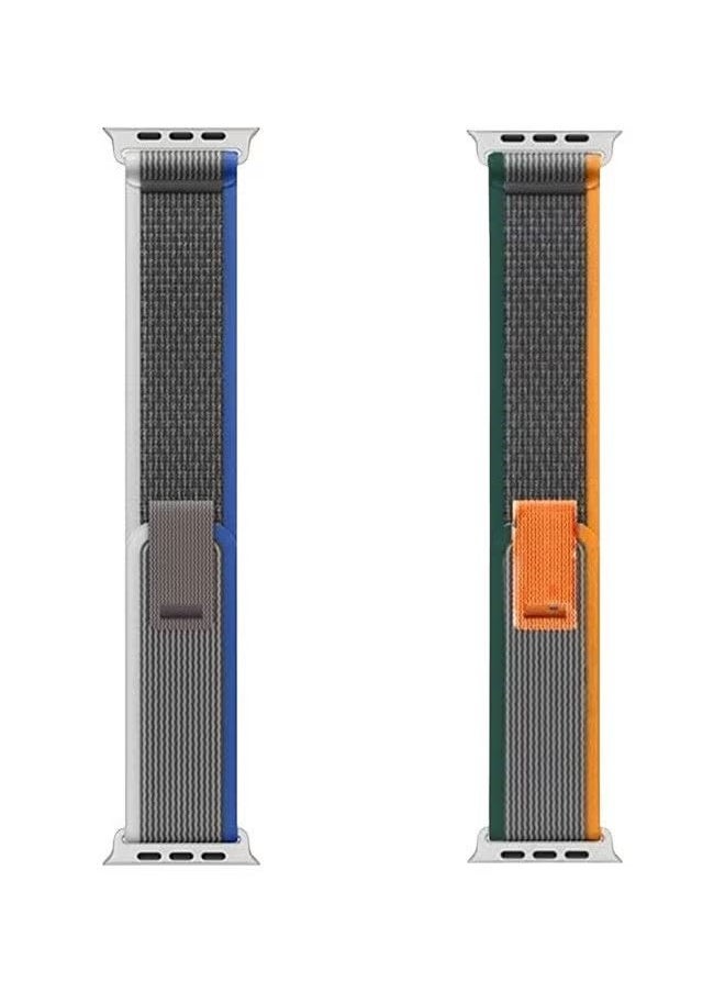 vesus - (Pack of 2)YOMNA Trail Loop Compatible with Apple Watch Band 49/45/44/42mm, Nylon Weave Sport Loop Men Women Adjustable Pull Tab Strap for Apple Watch Ultra iWatch All Series-(Red/Yellow) - Image 1