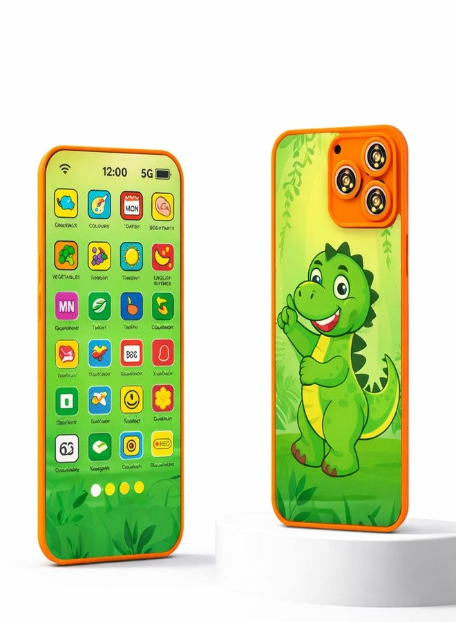 Wishkey Edu Phone for Kids Dinosaur Theme 28 Functions Rechargeable Educational Learning Mobile Toy with 22 Features English & Hindi Language Toddler Learning Phone for Boys & Girls Age 2+ - Image 1