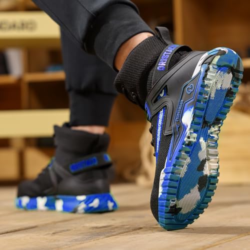 ORISTACO Work Safety Crew Boots Lightweight Breathable Industry Construction Steel Toe Sneakers, 0297 Blue 39 - Image 3