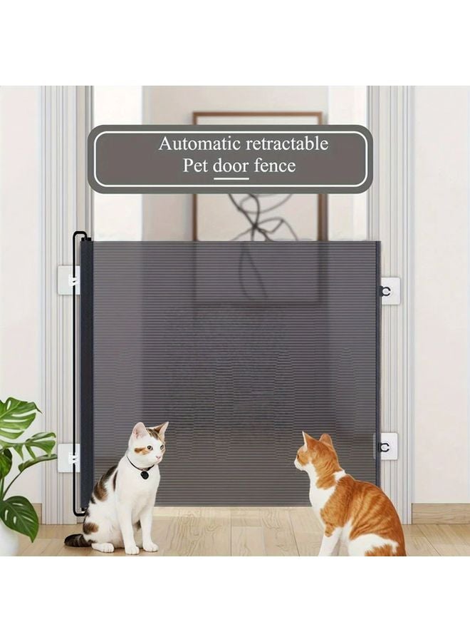 30.71 × 51.18 بوصة باب حيوان أليف قابل للسحب سياج أمان PVC إغلاق تلقائي للاستخدام الداخلي والخارجي - Image 3