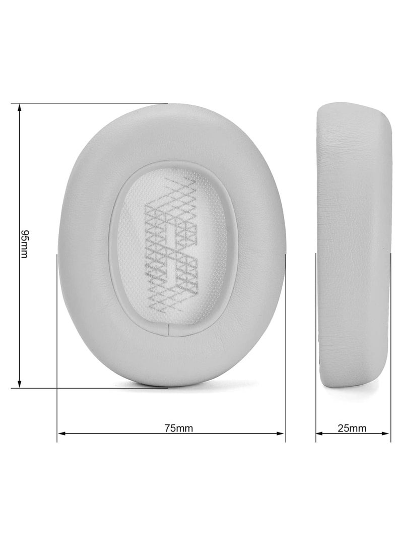 Replacement Memory Foam Ear Pads for JBL E65BTNC, Live 650BTNC, Live 660BTNC Headphones - Comfortable Ear Cushions (White) - Image 3