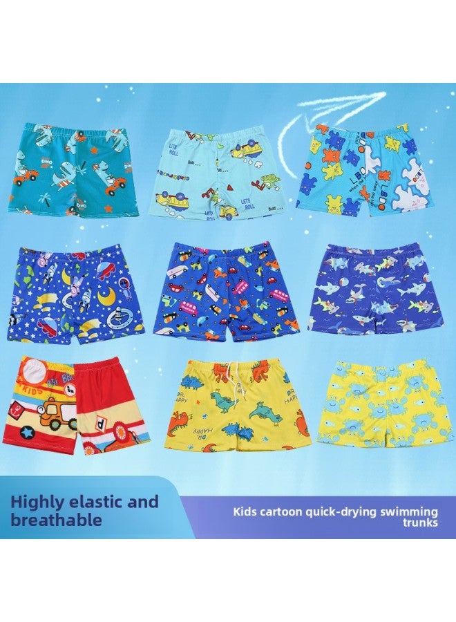 Loquat Boys Swimming Trunks Cute Cartoon Baby Swimsuit Summer Baby Boys Kids Flat Angle Hot Spring Swimming Trunks Set Factory-Color:Navy Blue Crocodile -40- - Image 3
