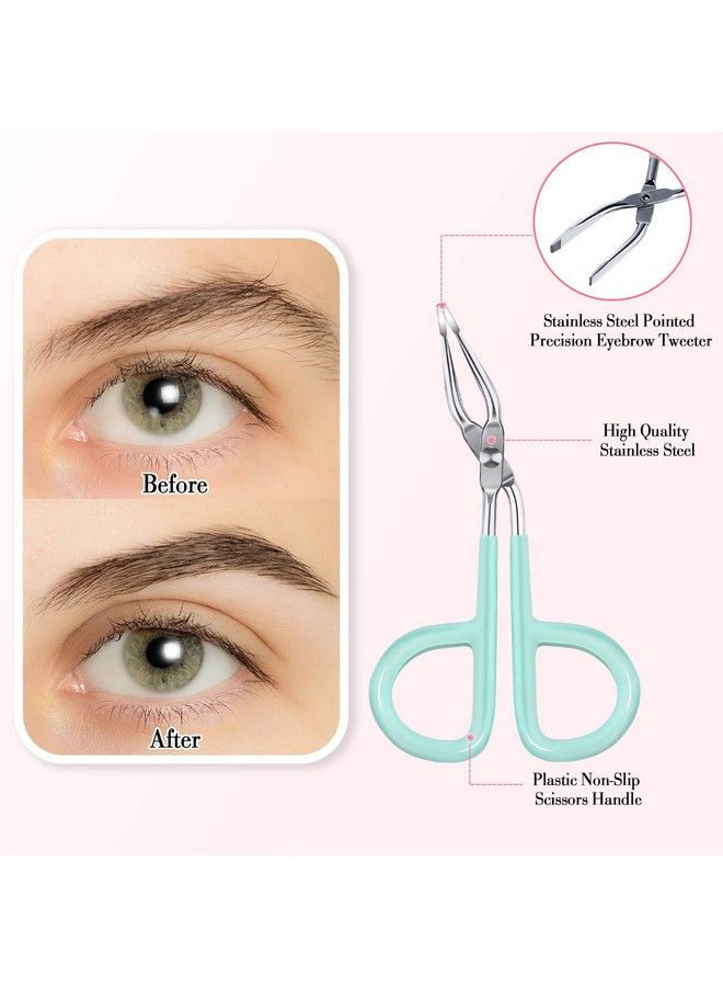 Maitys 6 Pieces Scissors Shaped Eyebrow Tweezers Clip With Easy Scissor Handle Stainless Steel Scissor Handle Tweezers Flat Straight Tip Tweezers Brow Hair Plucker Remover Men Women (Blue Pink Yellow) - Image 5