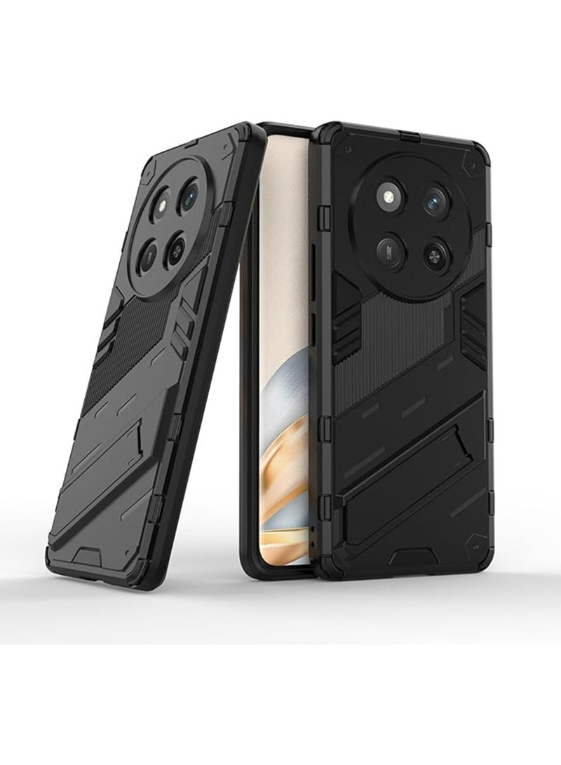 WRISTWISE Case Cover for Honor X9c Released 2024, Slim Shock-Absorption Flexible TPU Bumper + PC Protective Back Cover with Kickstand -Black - Image 1