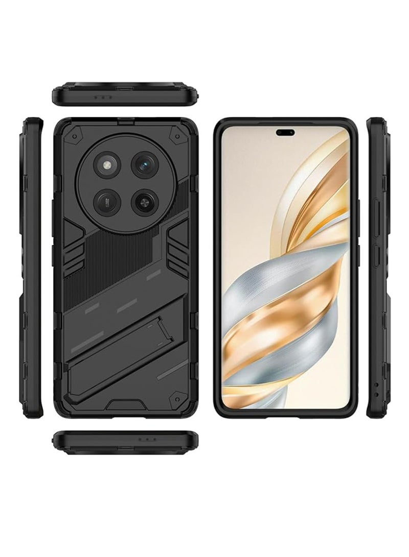 WRISTWISE Case Cover for Honor X9c Released 2024, Slim Shock-Absorption Flexible TPU Bumper + PC Protective Back Cover with Kickstand -Black - Image 2