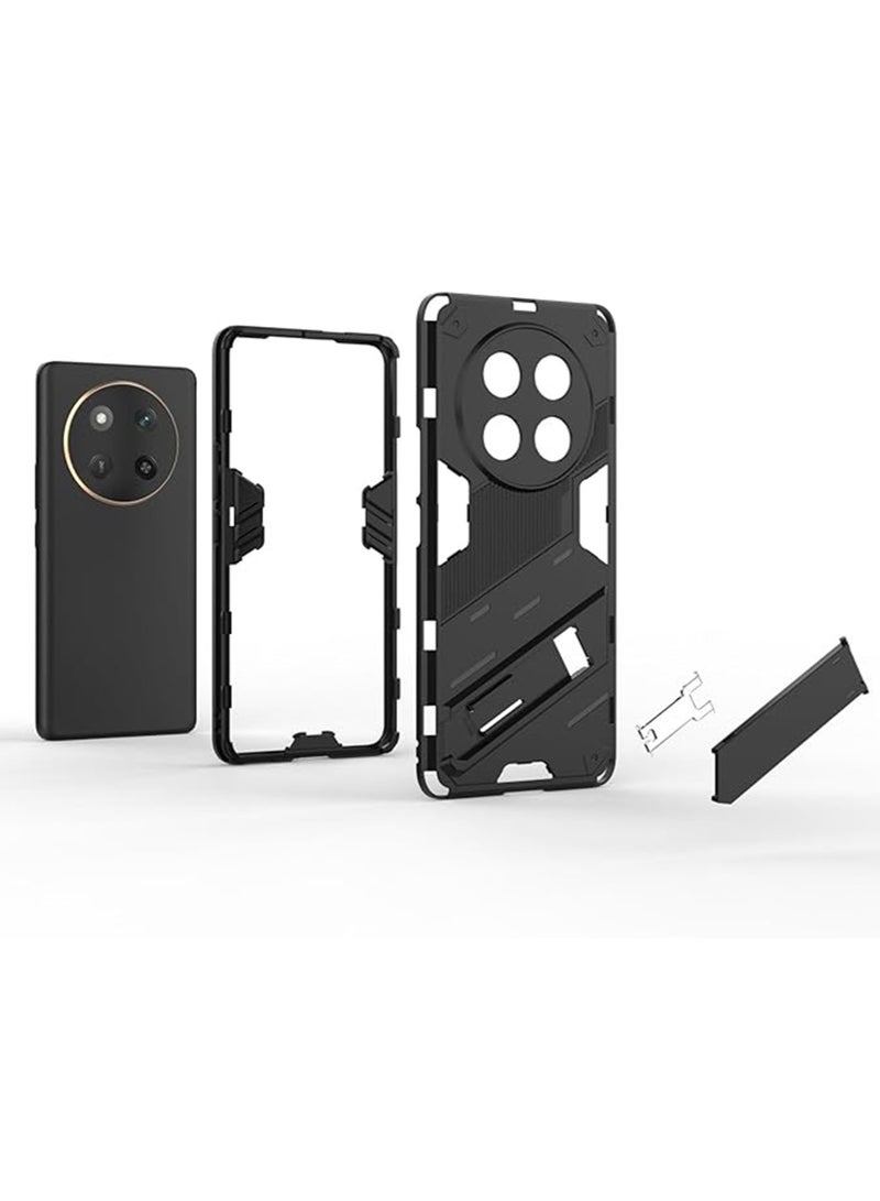 WRISTWISE Case Cover for Honor X9c Released 2024, Slim Shock-Absorption Flexible TPU Bumper + PC Protective Back Cover with Kickstand -Black - Image 4