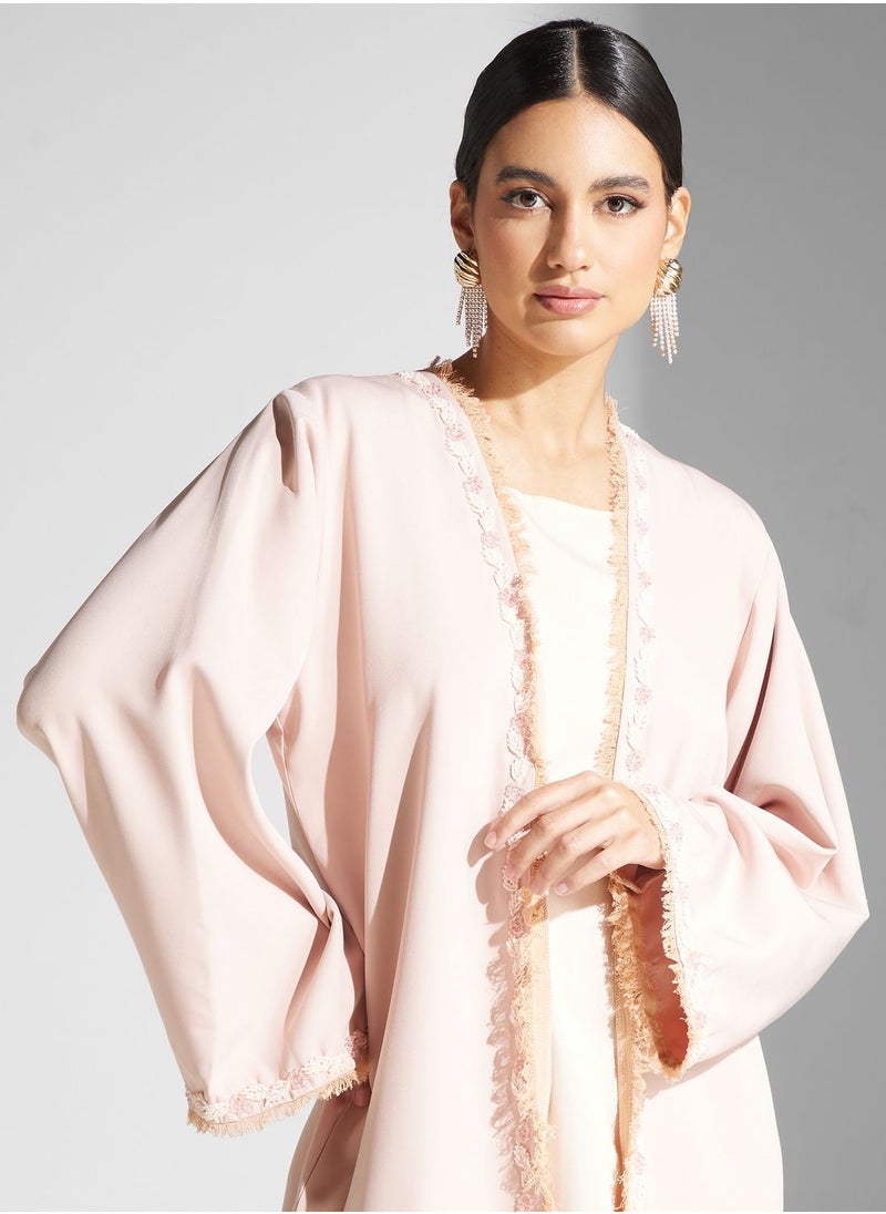 hayas closet - Embellished Front Open Abaya - Image 1
