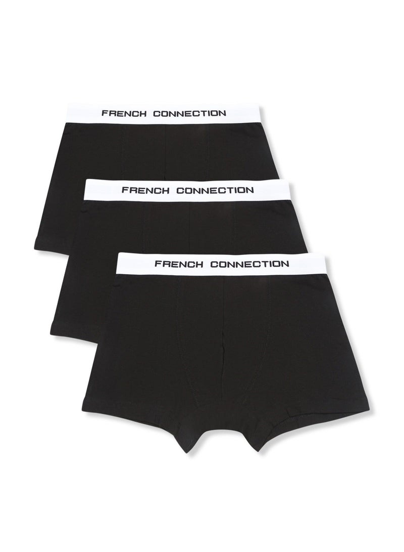 French Connection 3 Pack Black Solid Briefs - Image 1