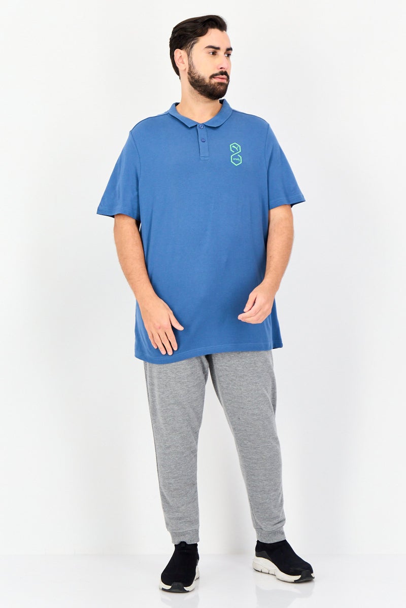 Puma x One8 Men Sportswear Fit Short Sleeve Outdoor Polo Shirt, Slate Blue - Image 3