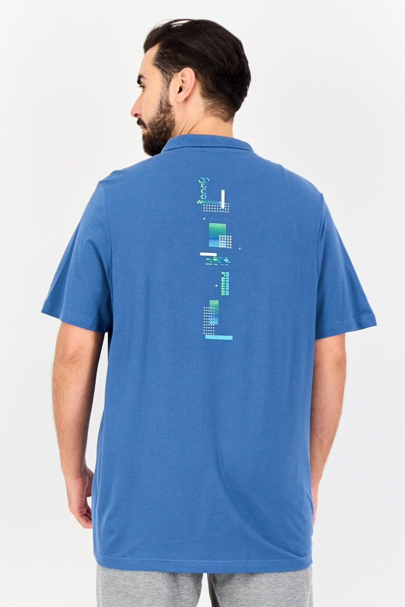 Puma x One8 Men Sportswear Fit Short Sleeve Outdoor Polo Shirt, Slate Blue - Image 4