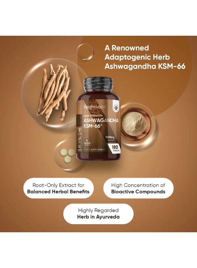 WeightWorld Ashwagandha KSM-66 1500 mg – Natural Support for Mental & Physical Balance, 180 Tablets, Made in UK - Image 2