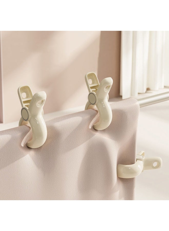 هومستر 【4 قطع مشابك غسيل】 مشابك بلاستيكية كبيرة مضادة للرياح بدون أثر مشابك تثبيت غسيل | فكوك ABS+TPR ناعمة حماية | لوح مضاد للانزلاق مدمج احتكاك معزز | فتحة extra wide 48مم | نابض مرونة عالية قوة-clamping قوية | مادة سميكة تصميم دائري | مساعد غسيل أساسي - Image 5