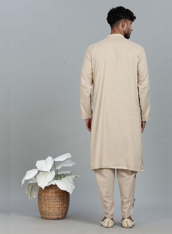 Abhishti Lurex Straight kurta with solid Dhoti Pants set - Image 5