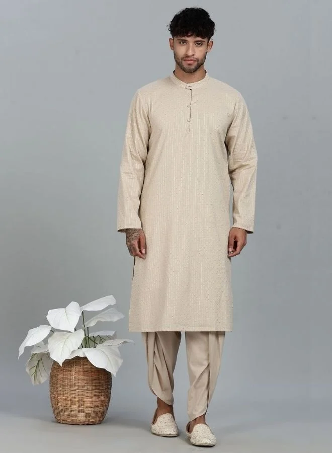 أبهشتي Lurex Straight kurta with solid Dhoti Pants set