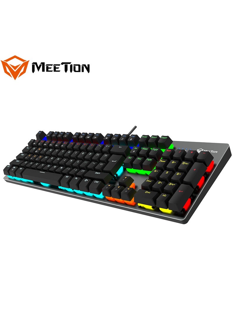Meetion - Meetion MK007 PRO Hot swap Mechanical Keyboard Pluggable Switch Full keys Anti-ghosting Colorful LED Backlight customizable autonomously Keyboard (Black) - Image 1