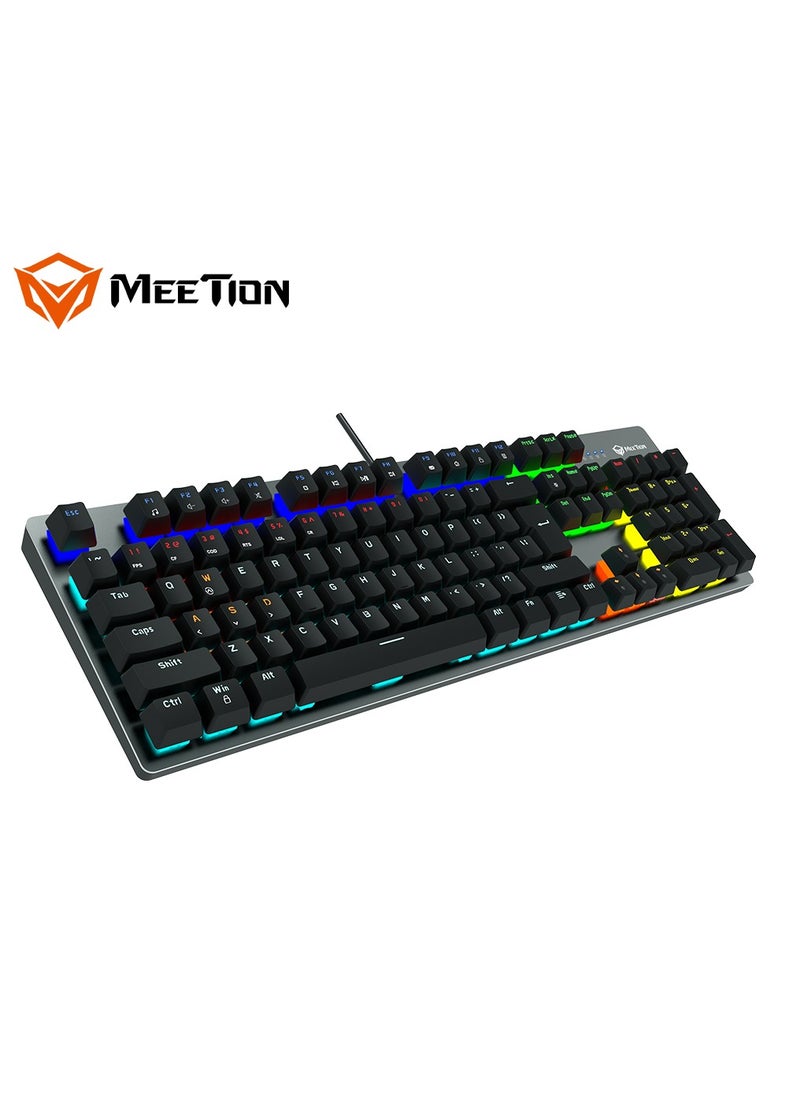 Meetion - Meetion MK007 PRO Hot swap Mechanical Keyboard Pluggable Switch Full keys Anti-ghosting Colorful LED Backlight customizable autonomously Keyboard (Black) - Image 1