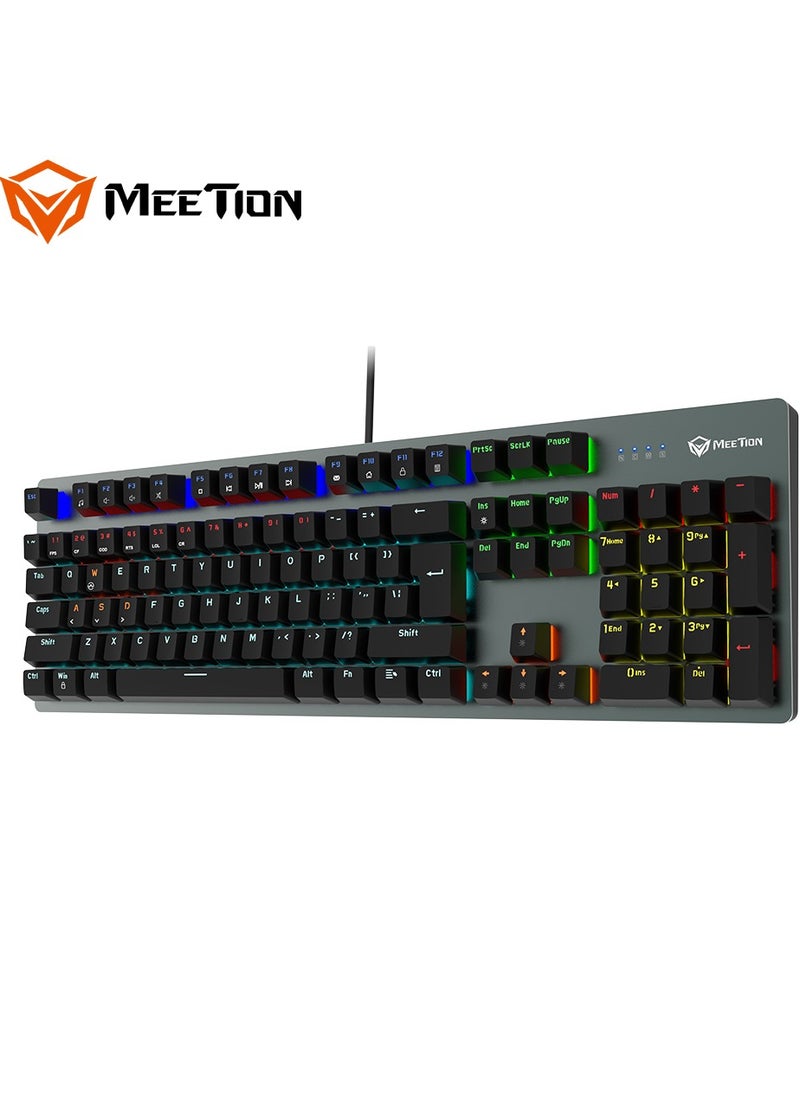 Meetion - Meetion MK007 PRO Hot swap Mechanical Keyboard Pluggable Switch Full keys Anti-ghosting Colorful LED Backlight customizable autonomously Keyboard (Black) - Image 1