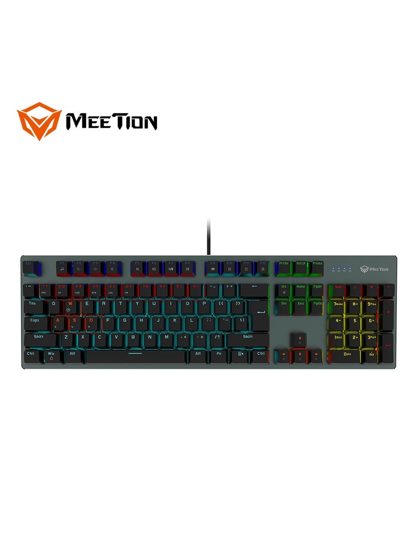 Meetion - Meetion MK007 PRO Hot swap Mechanical Keyboard Pluggable Switch Full keys Anti-ghosting Colorful LED Backlight customizable autonomously Keyboard (Black) - Image 1
