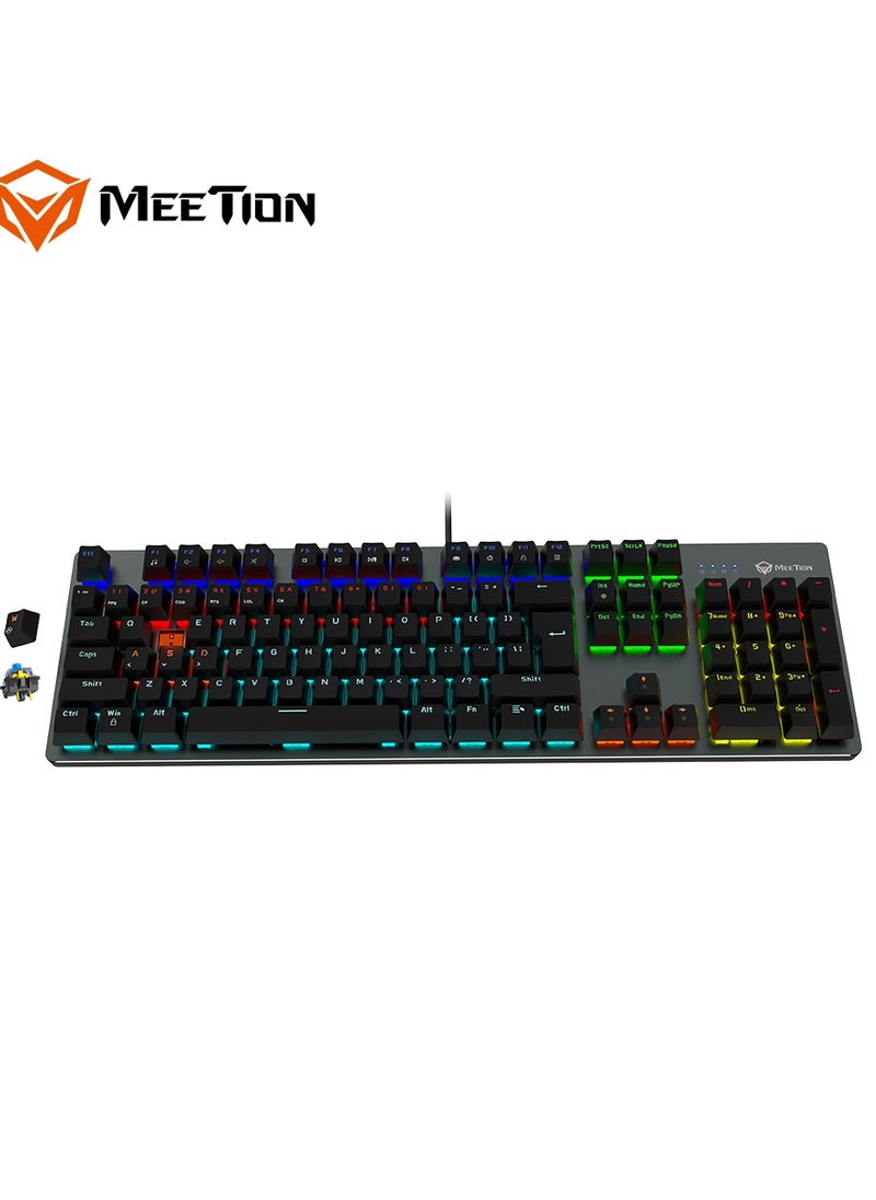 Meetion - Meetion MK007 PRO Hot swap Mechanical Keyboard Pluggable Switch Full keys Anti-ghosting Colorful LED Backlight customizable autonomously Keyboard (Black) - Image 1