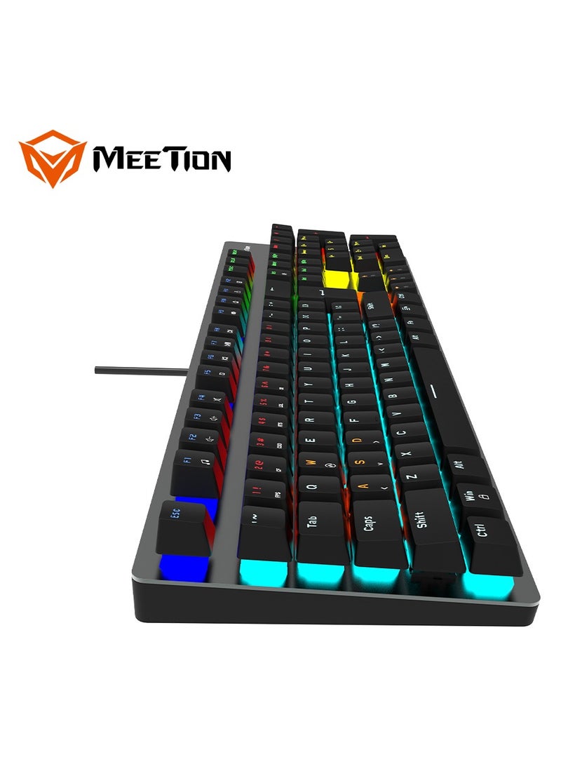 Meetion - Meetion MK007 PRO Hot swap Mechanical Keyboard Pluggable Switch Full keys Anti-ghosting Colorful LED Backlight customizable autonomously Keyboard (Black) - Image 1
