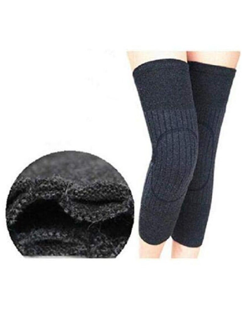 Generic Men Women Knee Warmers Winter Knee Braces Supports Knee Pads Sleeve Winter Leg Warmer Knee Warm Thermal Wool Cashmere Knee Brace for Cycling Skiing Running Knee Protector Knee Support for Joint Pain  - Image 5